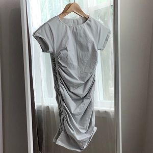 Blanqi Maternity Ruched Stretchy Bodycon dress Gray size s/m NWOT